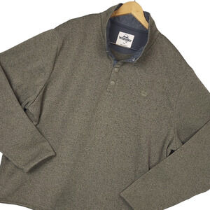 Wrangler Men's 1/4 Snap Button Pullover Sz 3XL Mock Neck 100% Polyester Green
